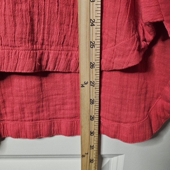 LOFT XL Coral Cotton Gauze Hooded Tunic Hi-Low Lightweight NWT Lagenlook Coastal - Picture 7 of 7